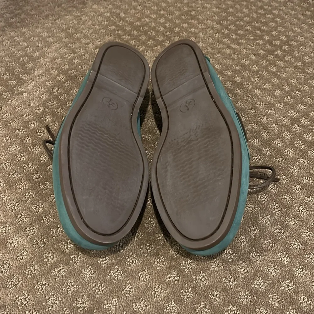 Just Like Sebago’s Froats Men's Green Leather W/Brown Rubber Soles Boat Shoes